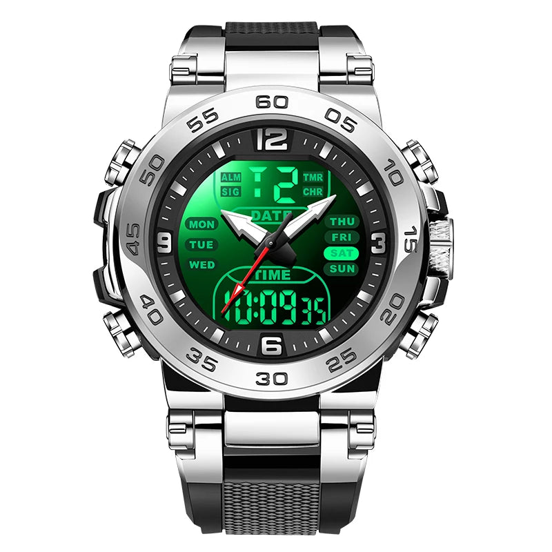 FOXBOX Men’s Analog-Digital Quartz Watch – Waterproof Dual Time Display