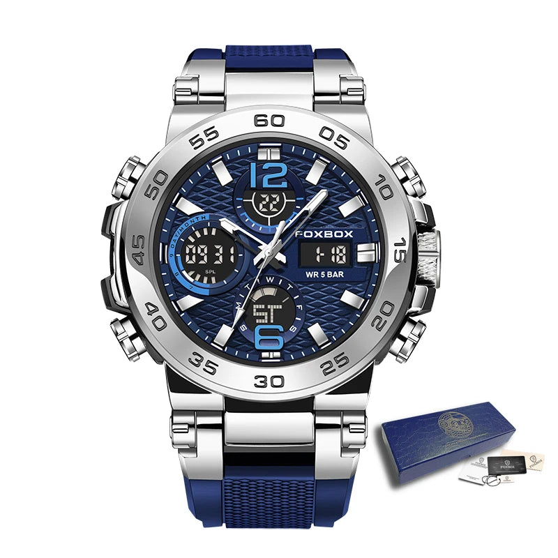 FOXBOX Men’s Military Sports Watch – Quartz Digital & Waterproof