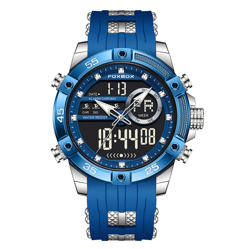 FOXBOX Men’s Analog-Digital Quartz Watch – Waterproof Military Sports Watch