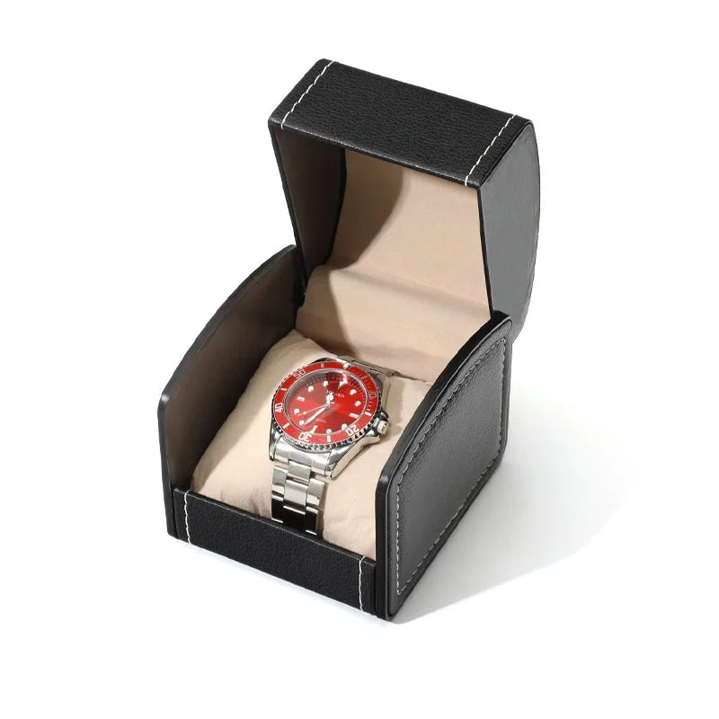 Vintage Travel Leather Watch Storage Box