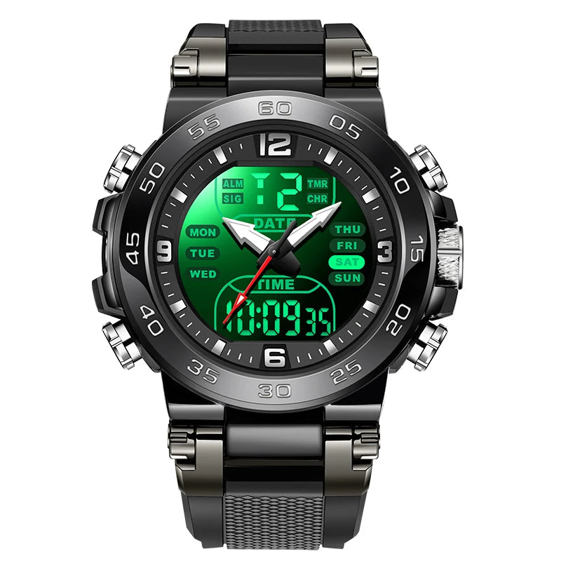 FOXBOX Men’s Analog-Digital Quartz Watch – Waterproof Dual Time Display