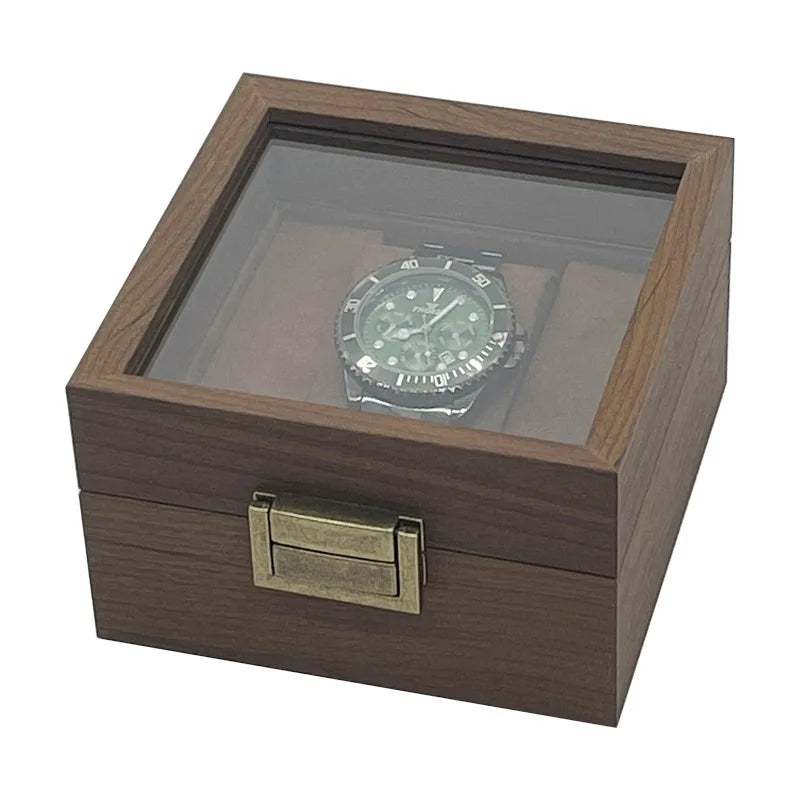 Vintage Black Walnut Wooden Watch Box