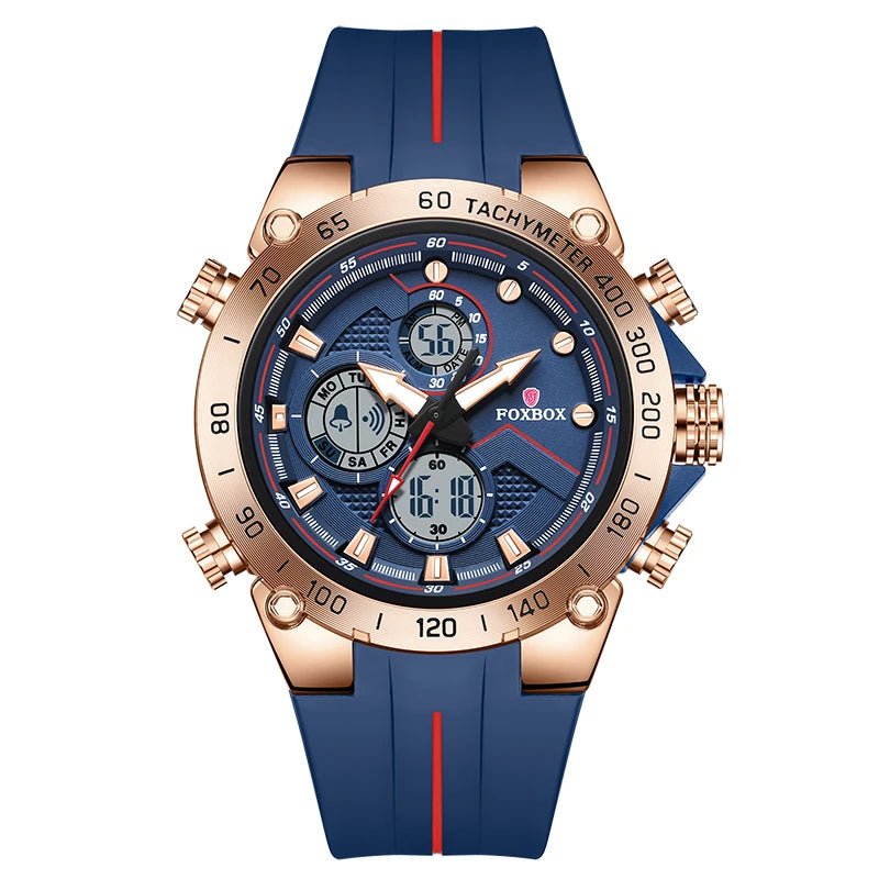 FOXBOX Men’s Military Sports Watch – Dual Display & Waterproof
