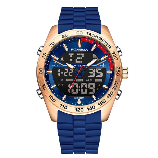 FOXBOX Men’s Digital Sports Watch – Dual Display & Luminous