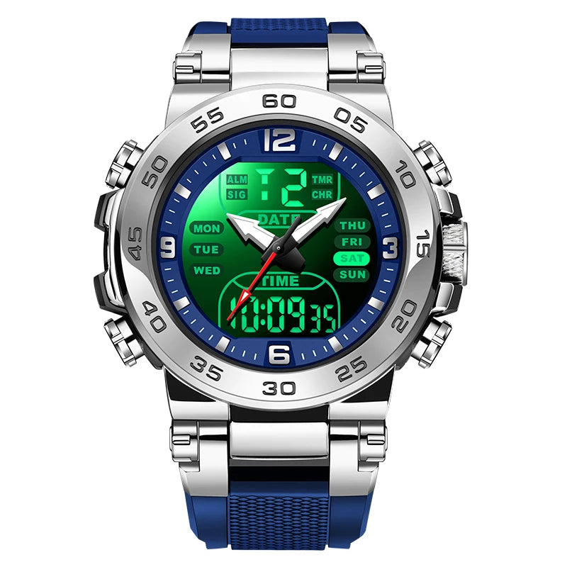FOXBOX Men’s Analog-Digital Quartz Watch – Waterproof Dual Time Display