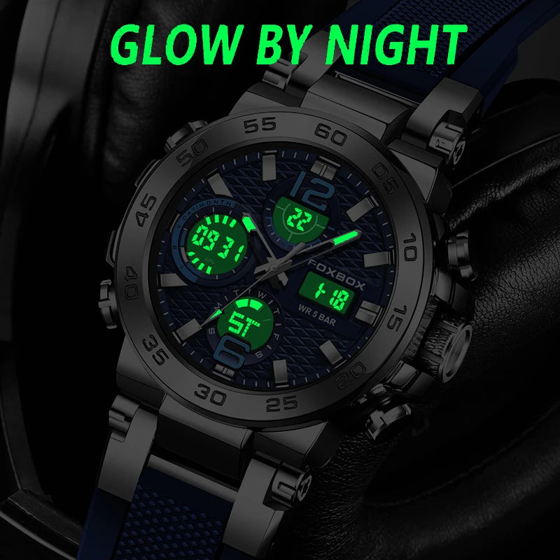 FOXBOX Men’s Military Sports Watch – Quartz Digital & Waterproof