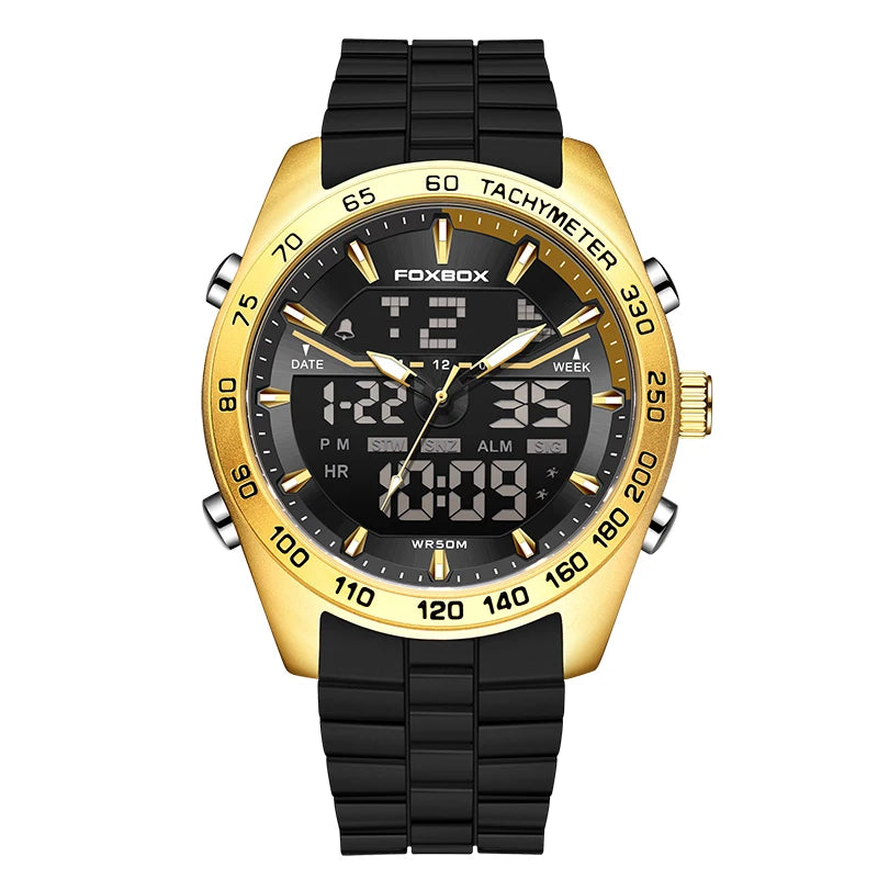 FOXBOX Men’s Digital Sports Watch – Dual Display & Luminous