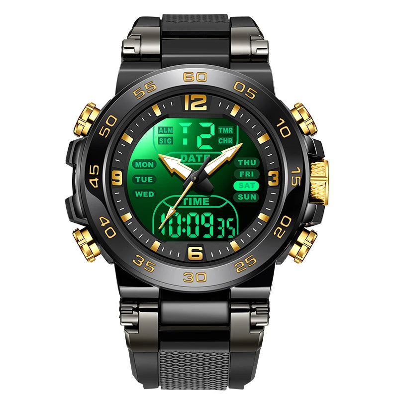 FOXBOX Men’s Analog-Digital Quartz Watch – Waterproof Dual Time Display