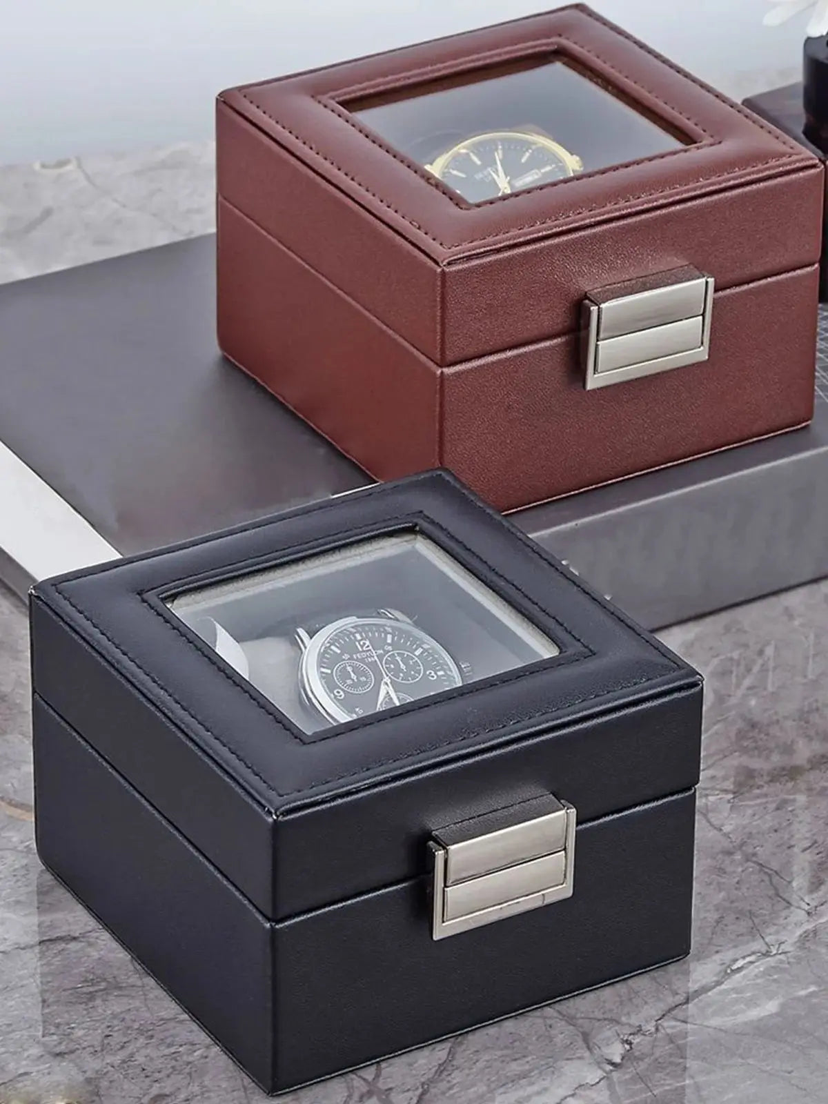 Watch Box ,  Watch Storage Watch Holder Organizer, Watch Display Case with Glass Lid