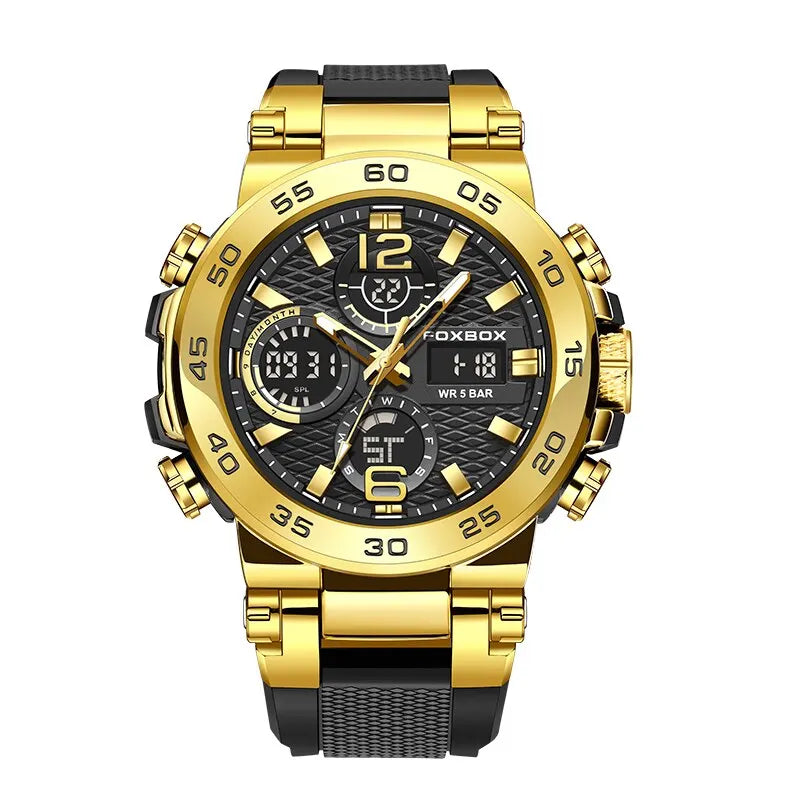 FOXBOX Luxury Men’s Diver Watch – Business & Sport Chronograph, Waterproof (With Box)
