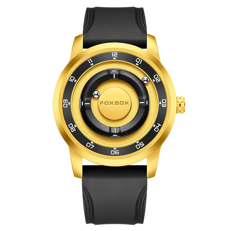 FOXBOX Planet Design Men’s Luxury Quartz Watch – Floating Pointer