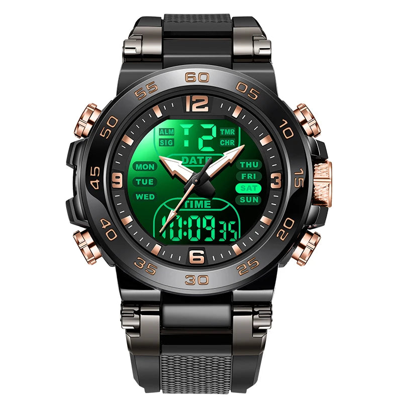FOXBOX Men’s Analog-Digital Quartz Watch – Waterproof Dual Time Display