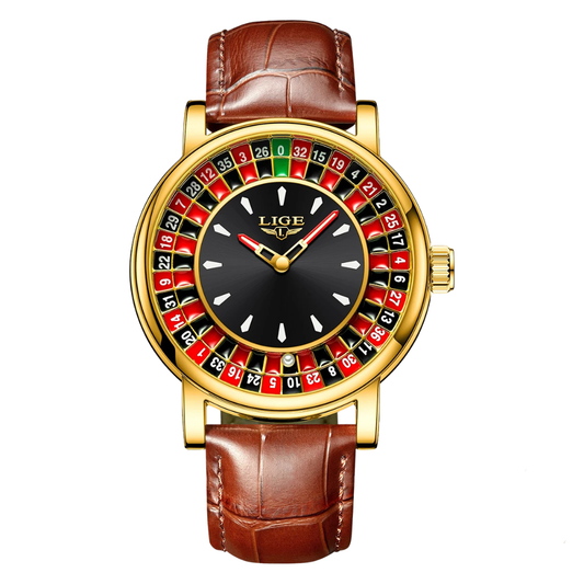 LIGE Men’s Luxury Roulette Dial Quartz Watch – Waterproof & Luminous
